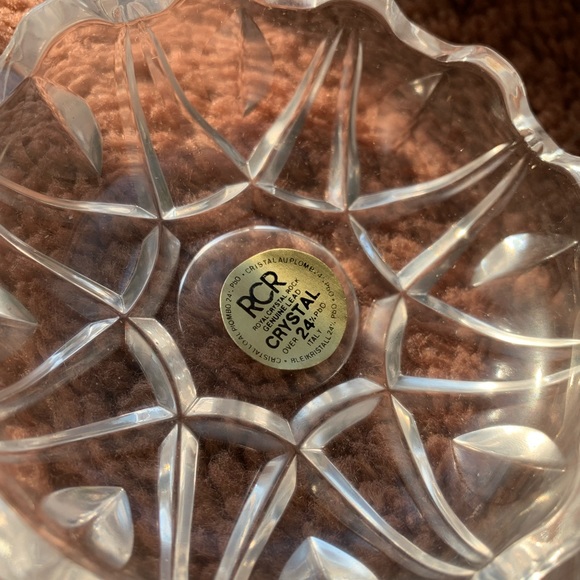 Italian Brand New Crystal Rock Candy Dish Ashtray Set of 2 New With Box Glass - Picture 2 of 5